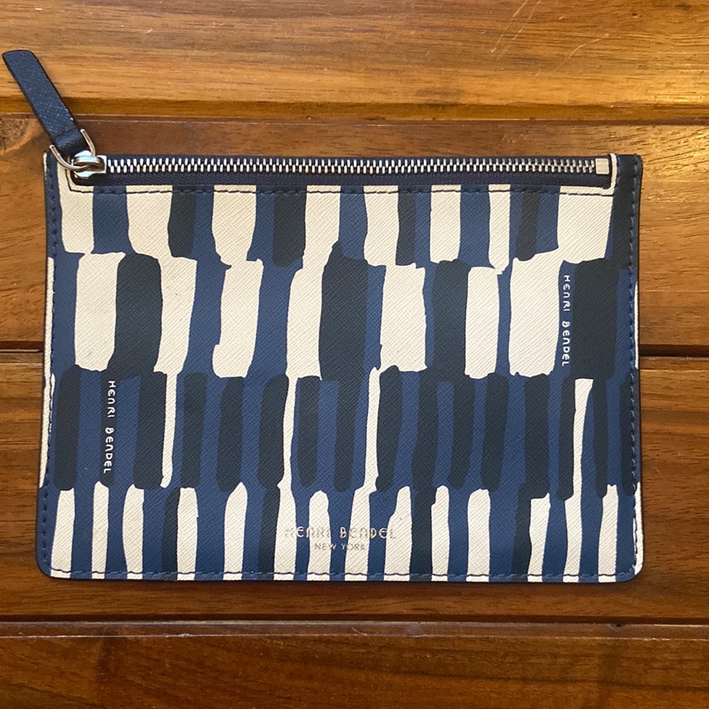 Henri Bendel Blue and White Pouch